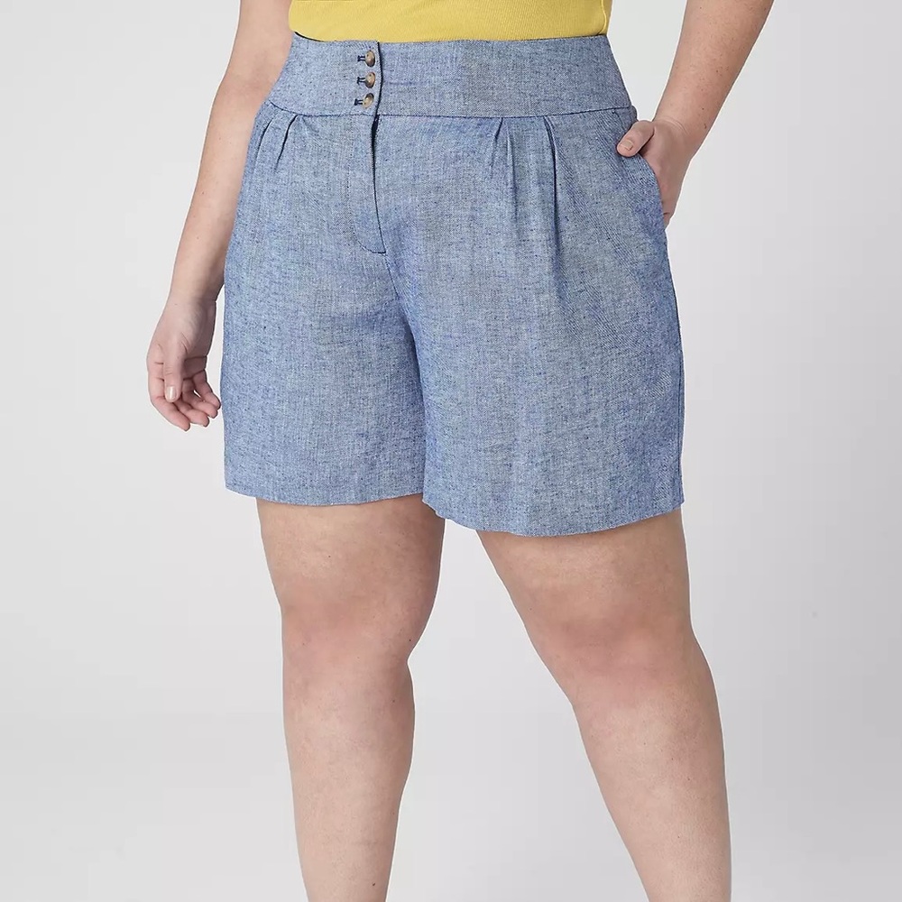 Plus Size Linen Shorts